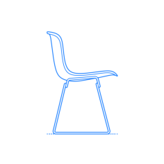 Furniture Side Chairs Bertoia Molded Fiberglass Side Chair Outline Svg File, Free Vectors File